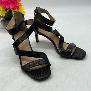 Franco Sarto Black Sparkly Strappy Heels Size 7.5. BHE2953A